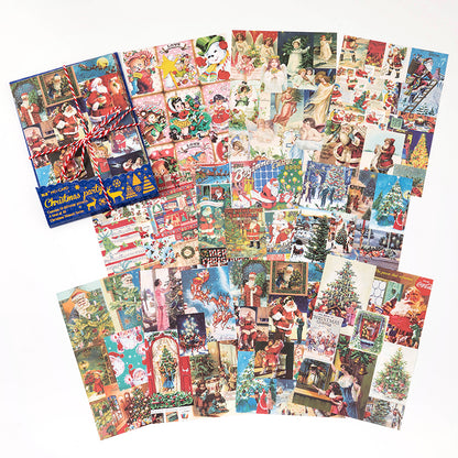 Vintage Weihnachts Scrapbooking Papier Set - 40 Blätter in 10 Designs