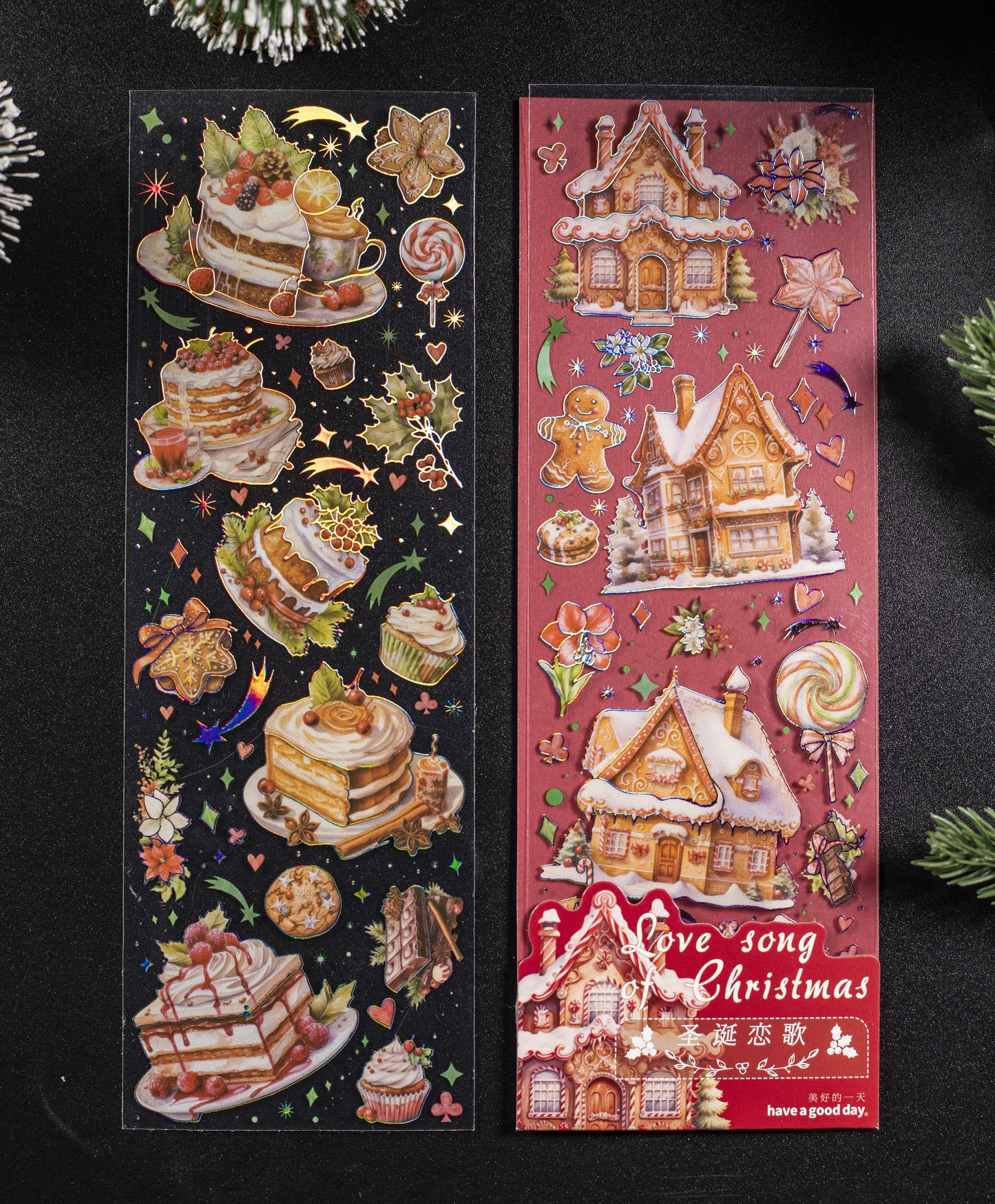 Weihnachts Sticker Sheets | Transparente DIY-Sticker für Festliche Projekte, Journals & Karten