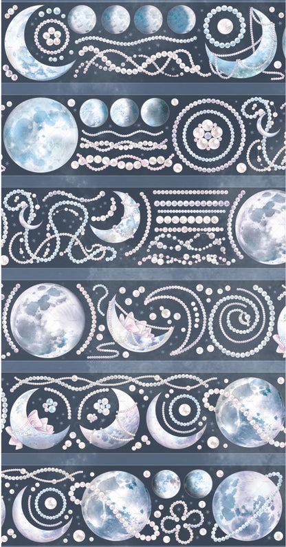 Mond und Perlen PET Tape Loop - 6 cm x 1 m