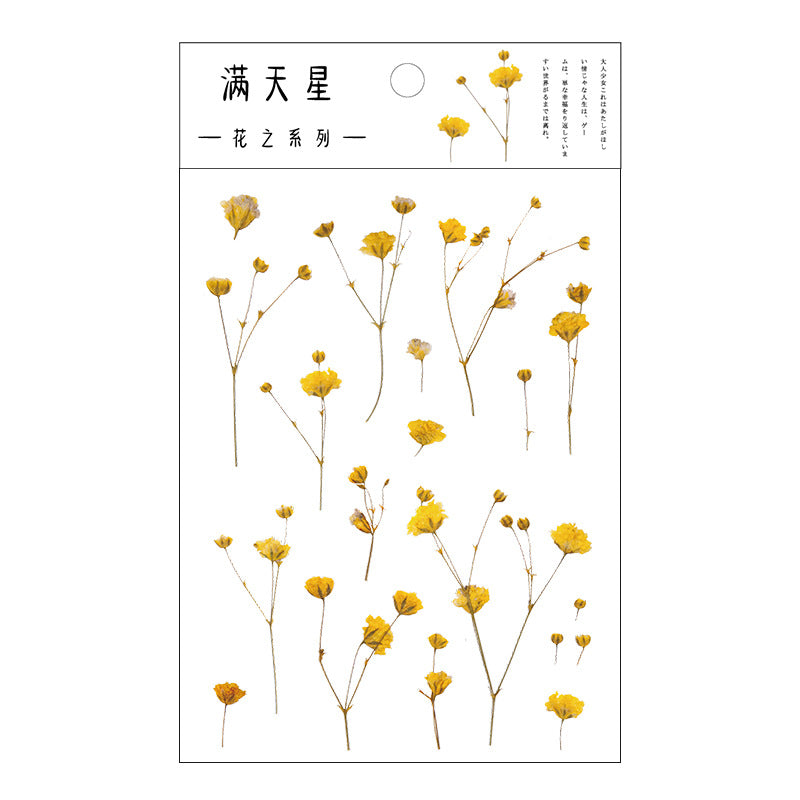PET Blumen und Pflanzen Sticker Sheets