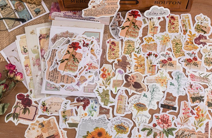 How to make Journal Vintage stickers book _ DIY journal deco stickers 