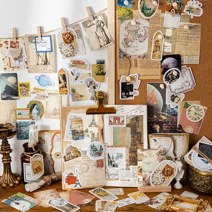 Weltreise Scrapbooking Ephemera Pack | 150-teiliges Set | Sticker, Notizzettel & Materialpapier
