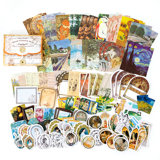 Kunst Scrapbooking Ephemera Pack | 150-teiliges Set | Sticker, Notizzettel & Materialpapier