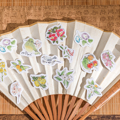 46 Mini Vögel und Blumen Sticker | 23 Designs