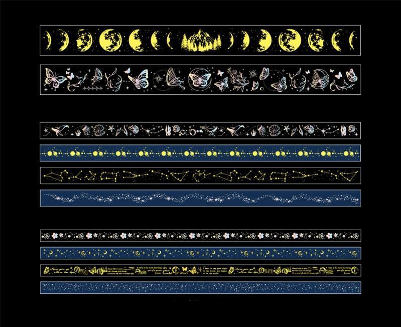 Washi Tape Set - Moon Phases (10 rolls)