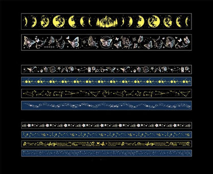 Washi Tape Set - Moon Phases (10 rolls)