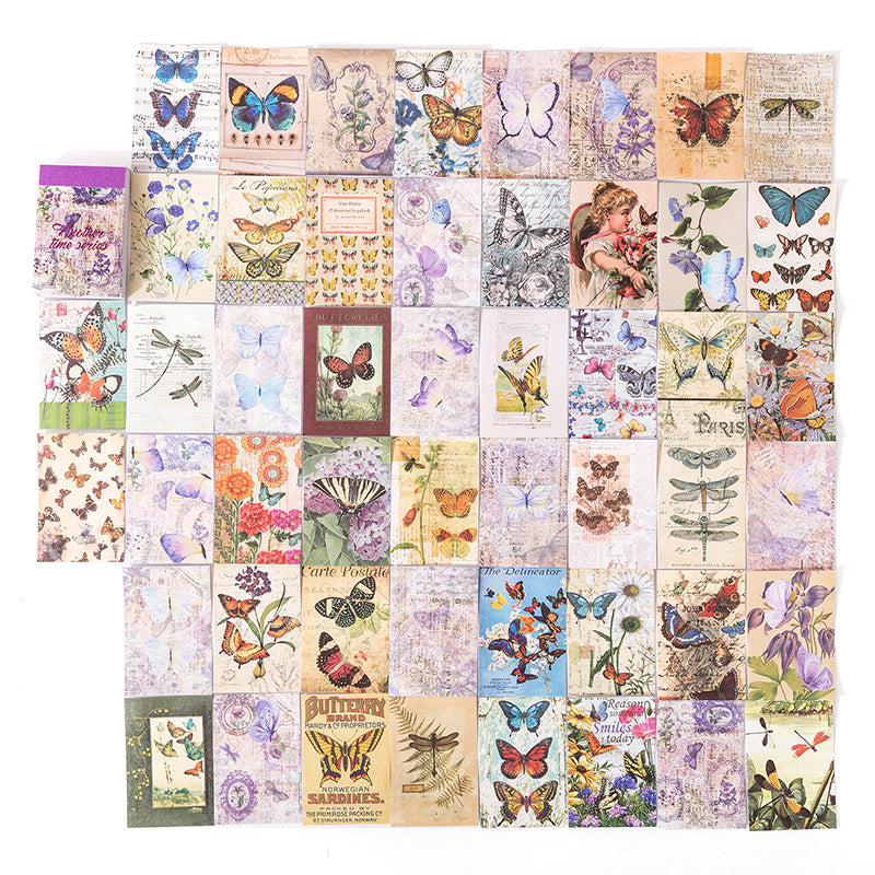 Mini Stickerbuch Schmetterlinge - 50 Seiten Ästhetische Aufkleber für Scrapbooking & Bullet Journaling