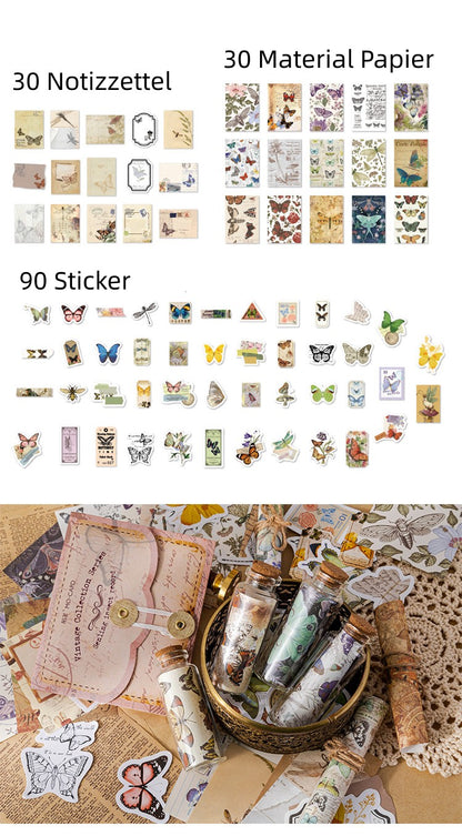 30 Vintage Textiles Washi Sticker Pack - For Scrapbooking, Bullet Journal &amp; Creative Projects