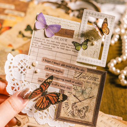 Retro Scrapbooking Papier - Schmetterlinge