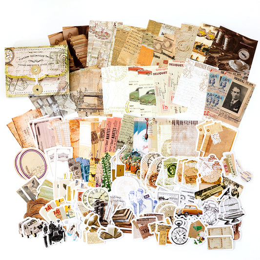 30 Vintage Textiles Washi Sticker Pack - For Scrapbooking, Bullet Journal &amp; Creative Projects