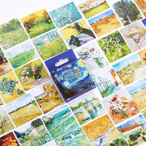 45 Mini Kunst Sticker - van Gogh Meisterwerke