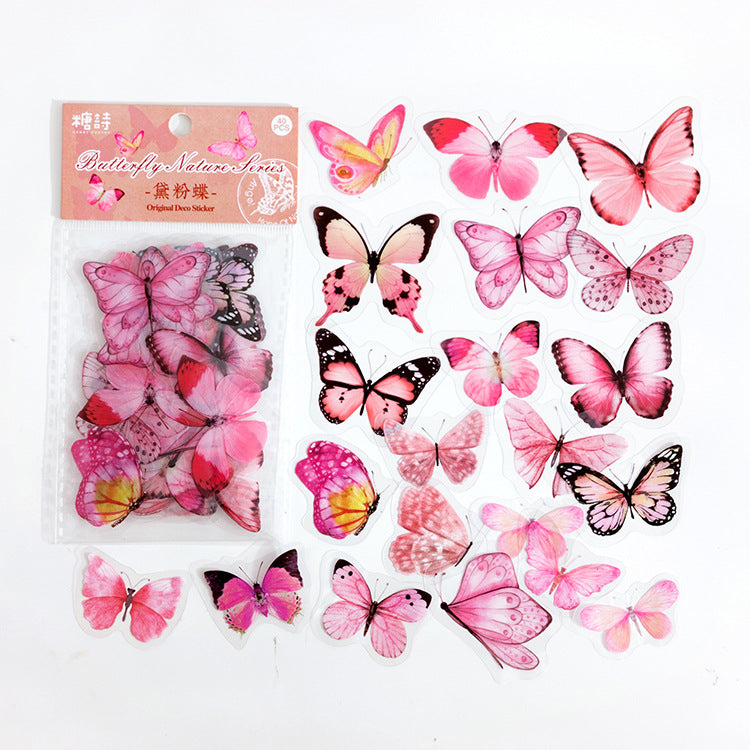 Transparente Schmetterlinge PET Sticker | 40 Stück