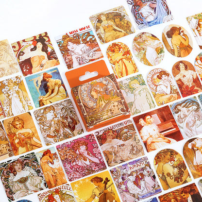 45 Mini Art Stickers - Alfons Maria Mucha Masterpieces