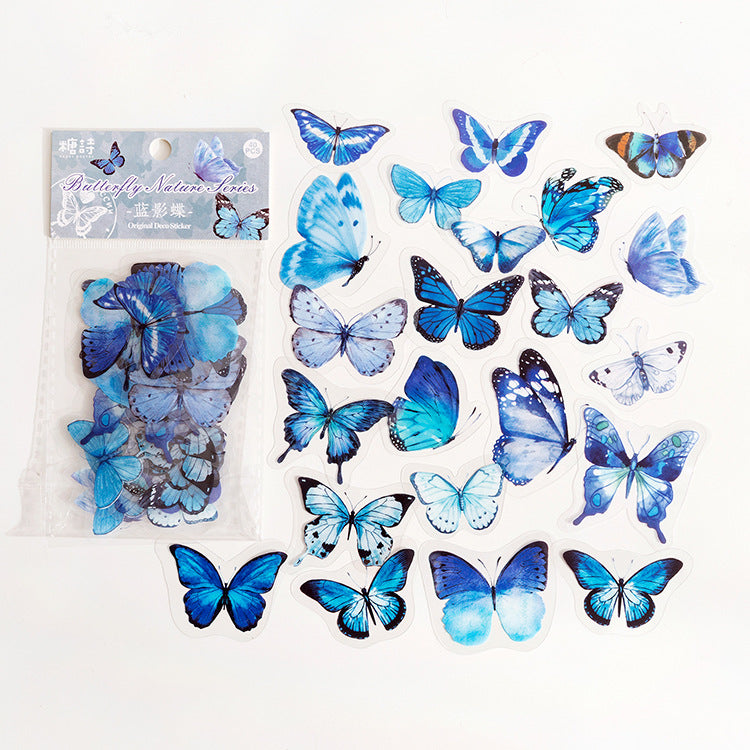 Transparente Schmetterlinge PET Sticker | 40 Stück